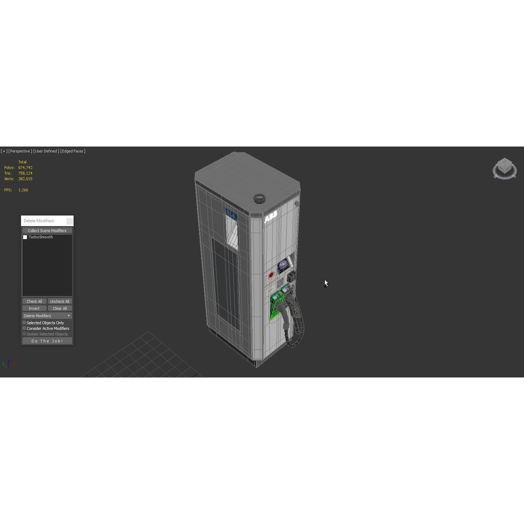 ABB Terra 53 EV Charging Station 3D Model – High Poly PBR Asset, FBX, OBJ - View 5