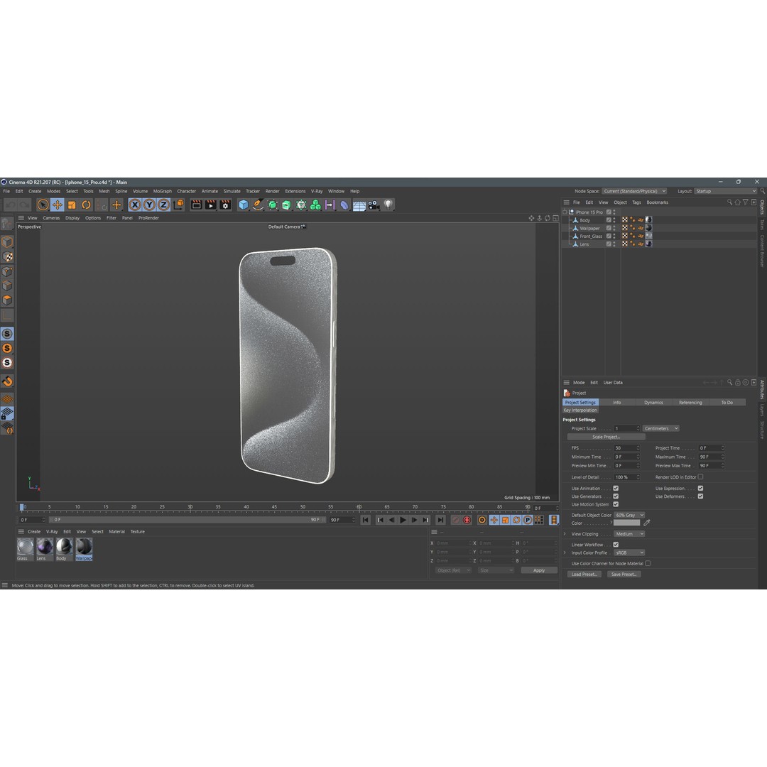 Apple iPhone 15 Pro 3D Model – Low Poly Game Ready Asset, FBX, OBJ - View 18