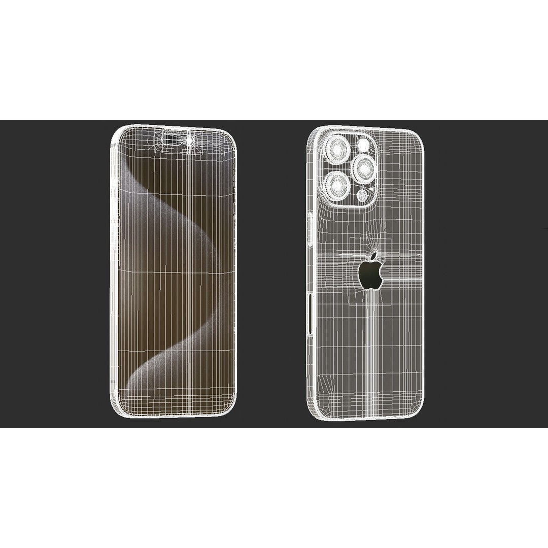 Apple iPhone 15 Pro 3D Model – Low Poly Game Ready Asset, FBX, OBJ - View 21