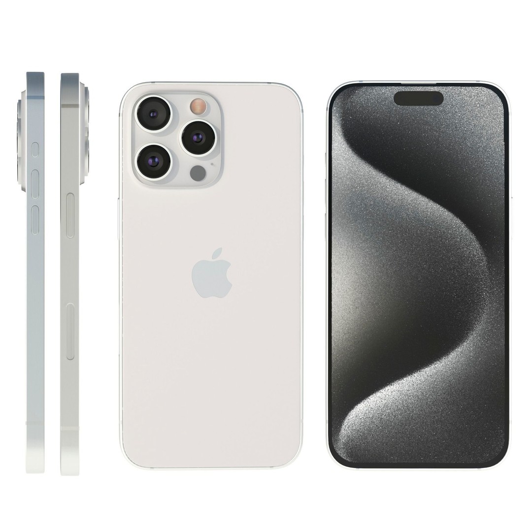 Apple iPhone 15 Pro 3D Model – Low Poly Game Ready Asset, FBX, OBJ - View 4