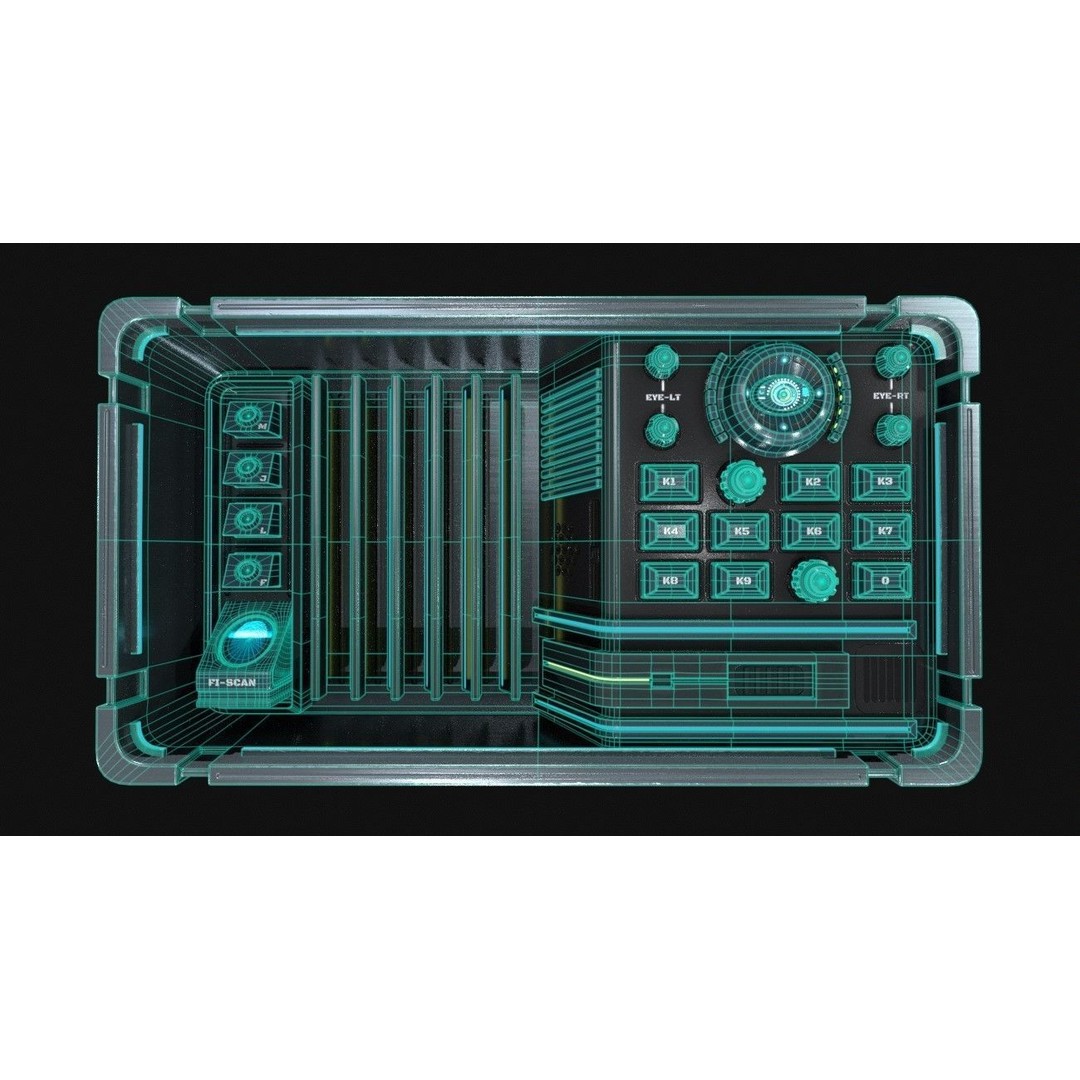 Control Panel 3D Model – PBR Textures, Game Ready, FBX, OBJ