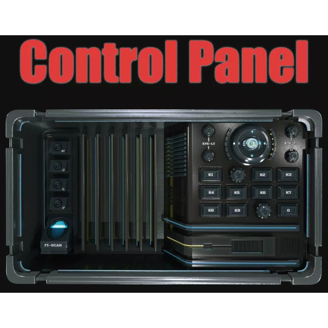 Control Panel 3D Model – PBR Textures, Game Ready, FBX, OBJ - View 2