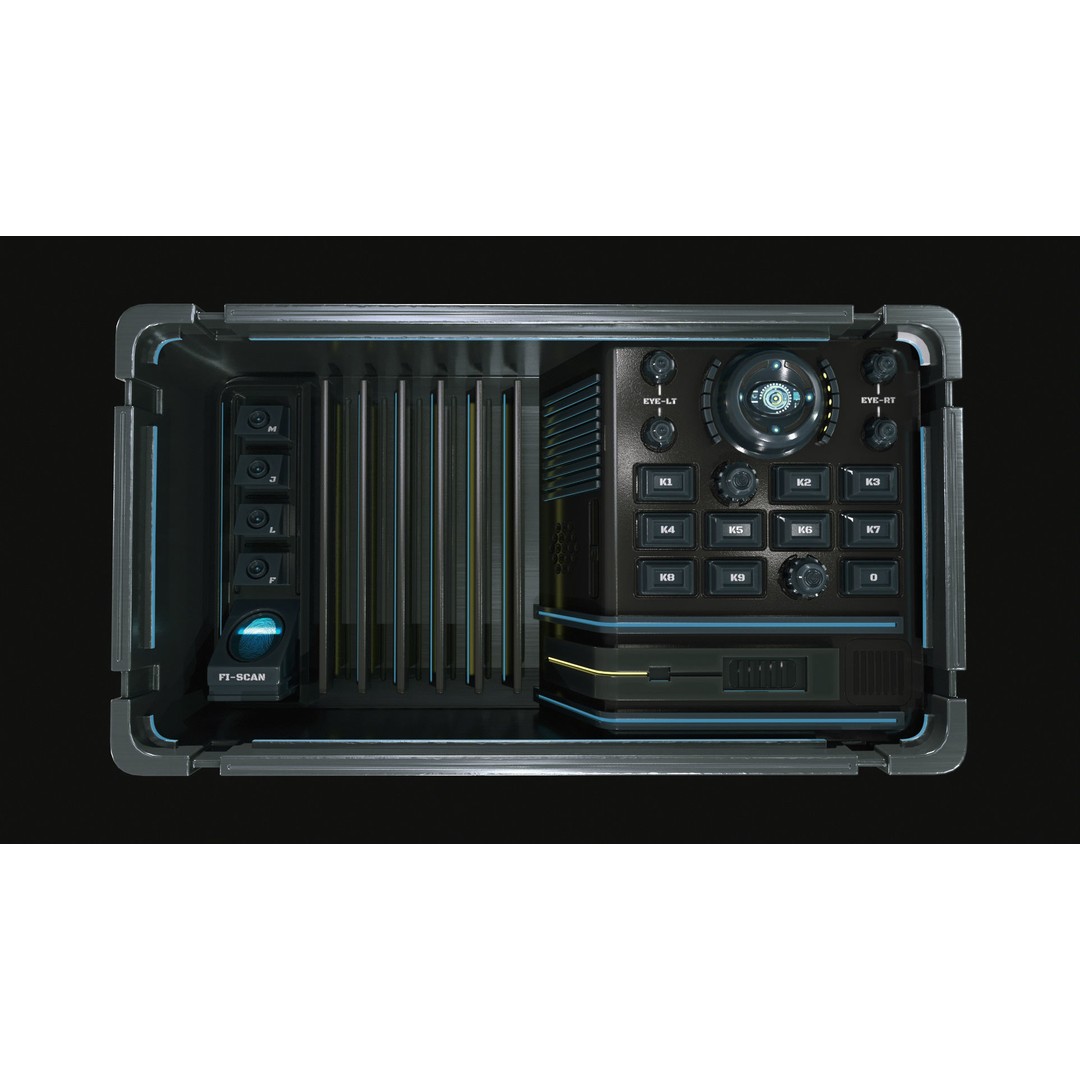 Control Panel 3D Model – PBR Textures, Game Ready, FBX, OBJ - View 4