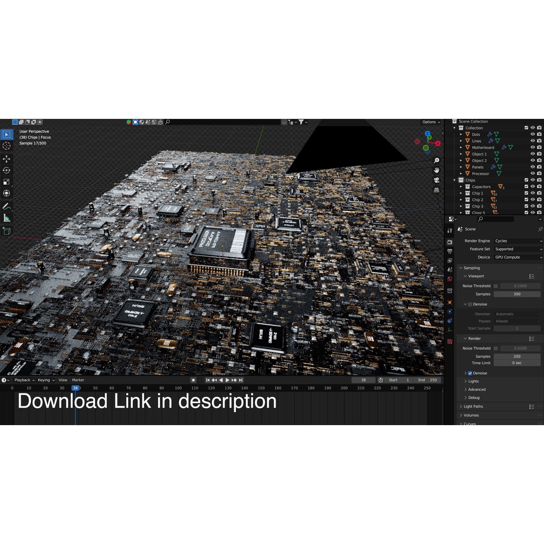 Motherboard 3D Model – High Poly Electronic Component, FBX, PBR