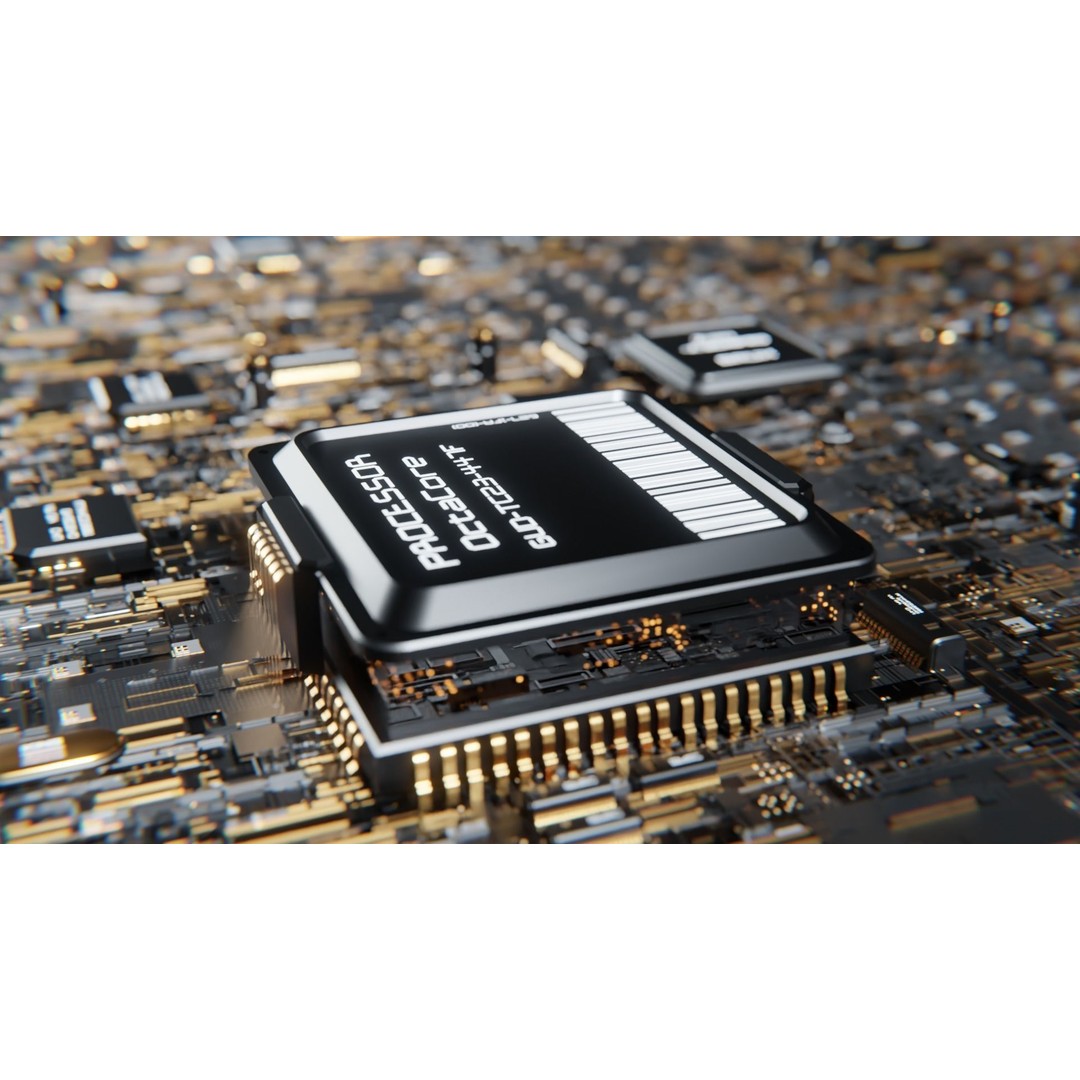 Motherboard 3D Model – High Poly Electronic Component, FBX, PBR - View 4