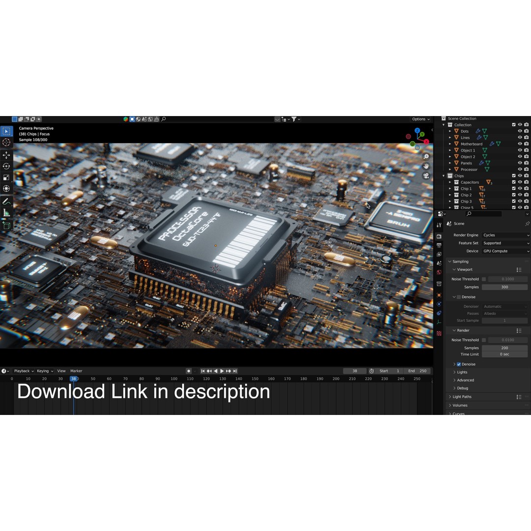 Motherboard 3D Model – High Poly Electronic Component, FBX, PBR - View 7