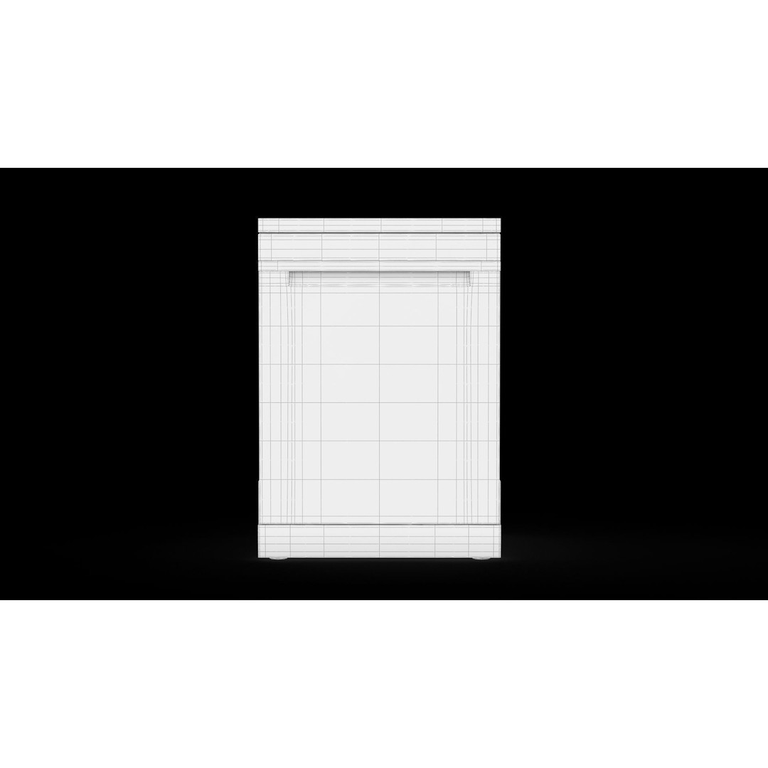 Whirlpool 60cm Maxi-Tub Dishwasher 3D Model – PBR Textured, Game-Ready - View 12