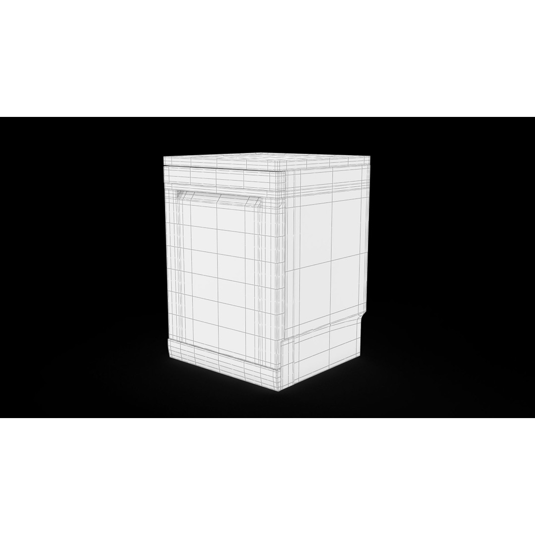 Whirlpool 60cm Maxi-Tub Dishwasher 3D Model – PBR Textured, Game-Ready - View 16
