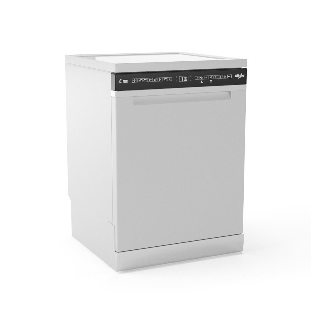 Whirlpool 60cm Maxi-Tub Dishwasher 3D Model – PBR Textured, Game-Ready - View 19