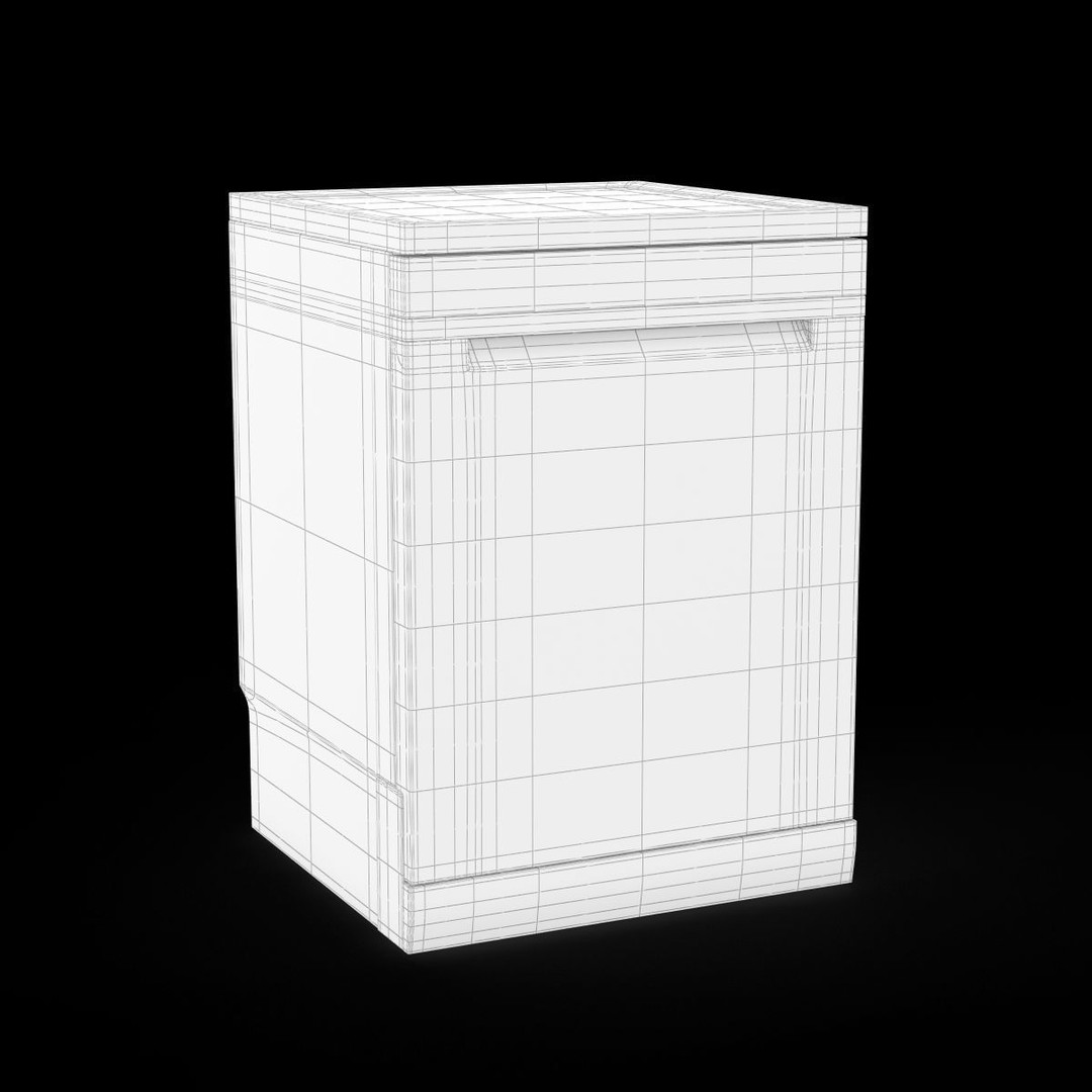 Whirlpool 60cm Maxi-Tub Dishwasher 3D Model – PBR Textured, Game-Ready - View 20