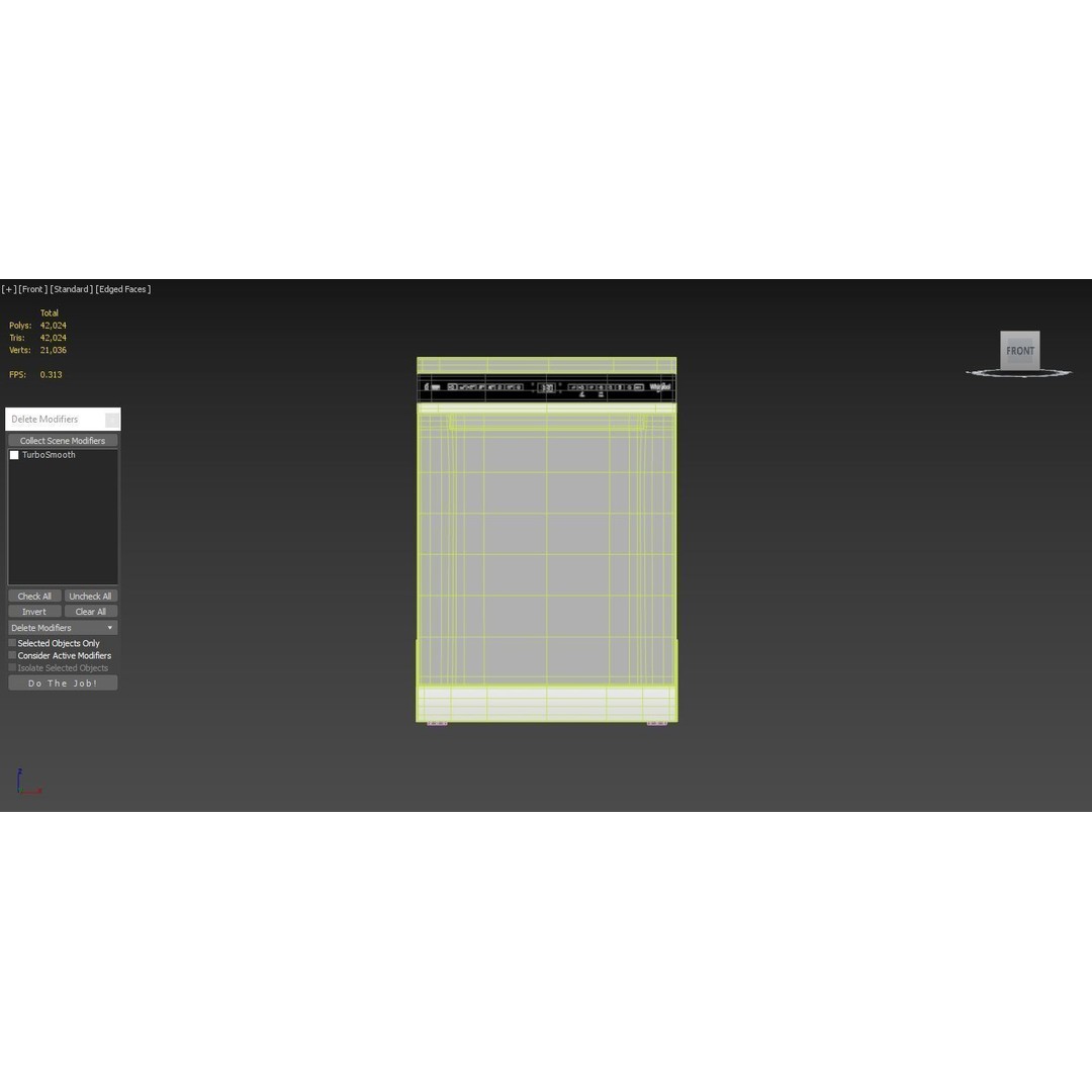 Whirlpool 60cm Maxi-Tub Dishwasher 3D Model – PBR Textured, Game-Ready - View 7