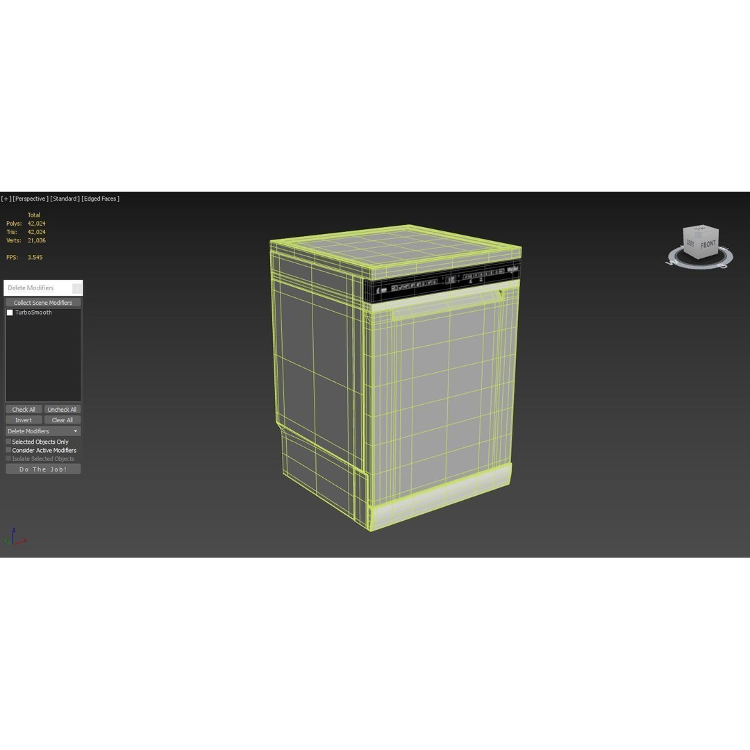 Whirlpool 60cm Maxi-Tub Dishwasher 3D Model – PBR Textured, Game-Ready - View 8