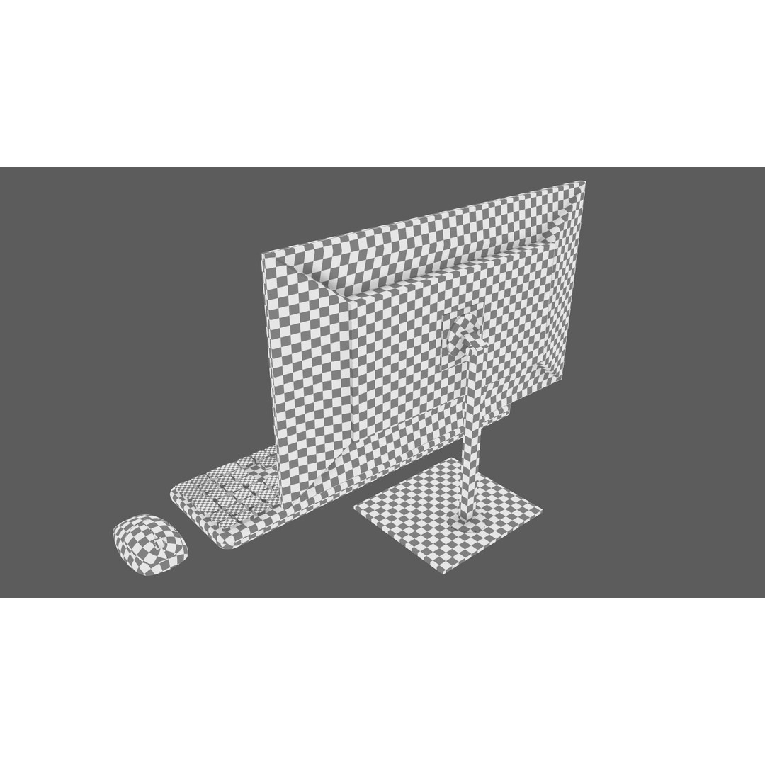 Wireless Computer Set 3D Model – Modern Keyboard, Mouse & Monitor, PBR - View 21