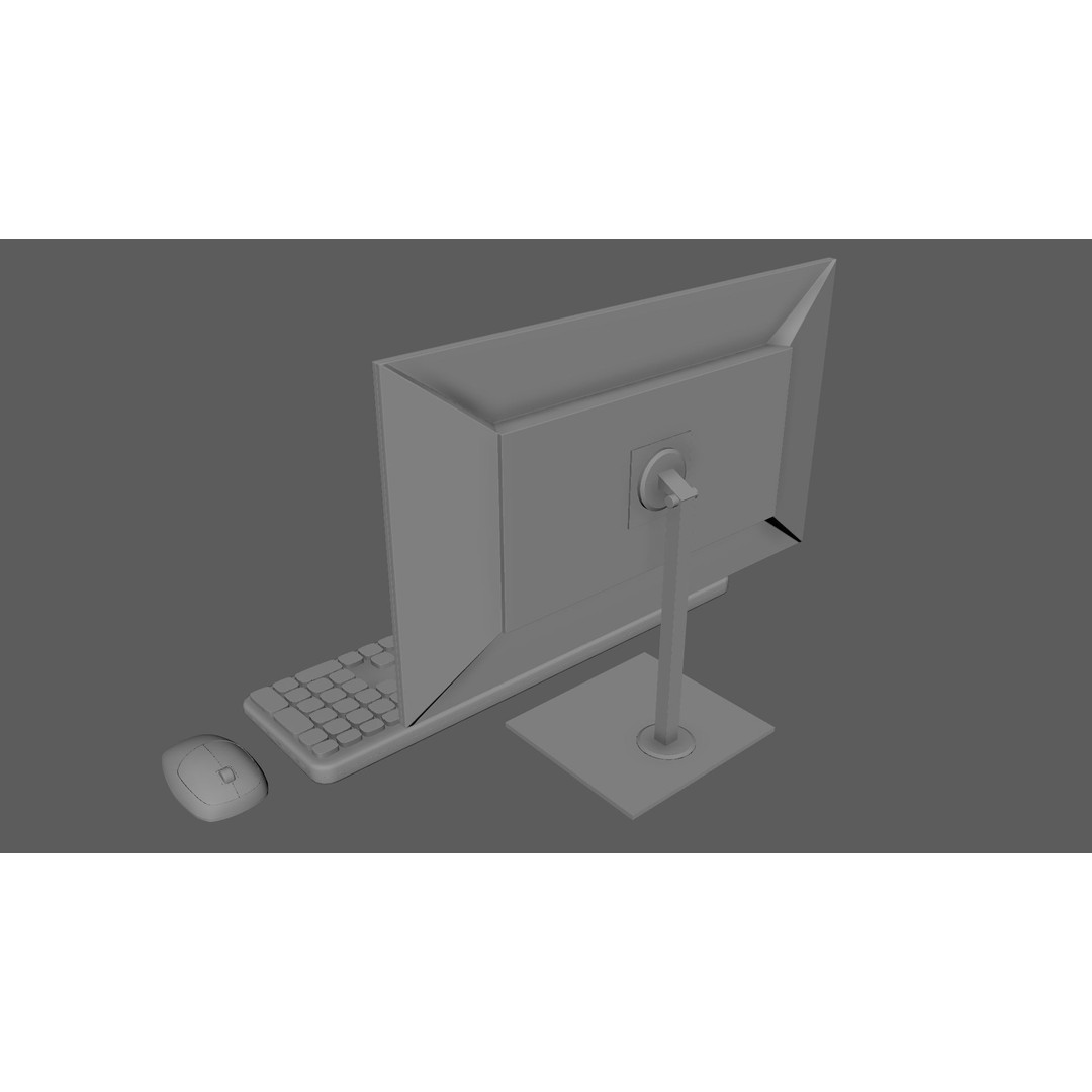 Wireless Computer Set 3D Model – Modern Keyboard, Mouse & Monitor, PBR - View 9