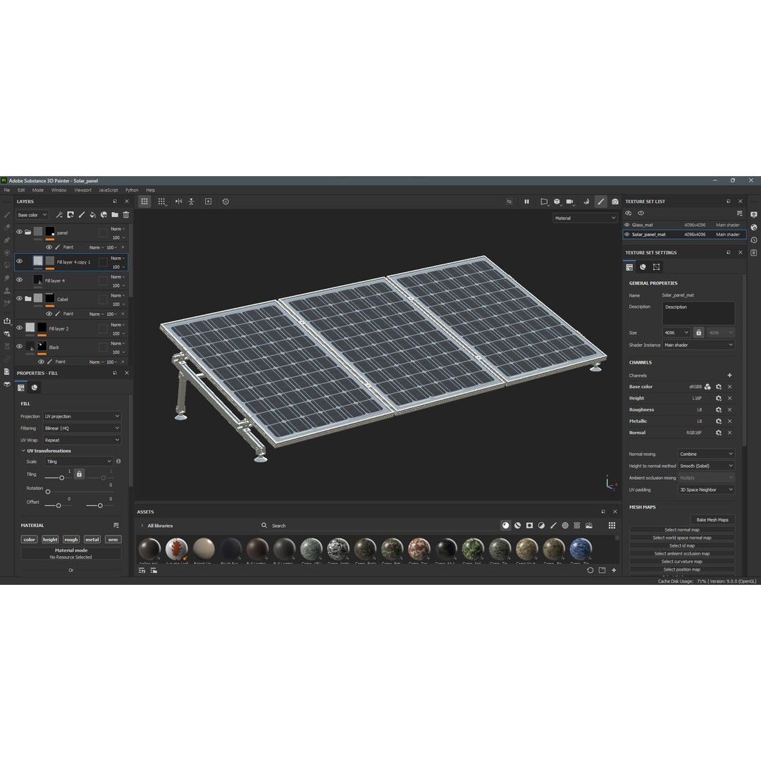 Solar Panel 3D Model – Low Poly Game Ready Asset, PBR Textures - View 14