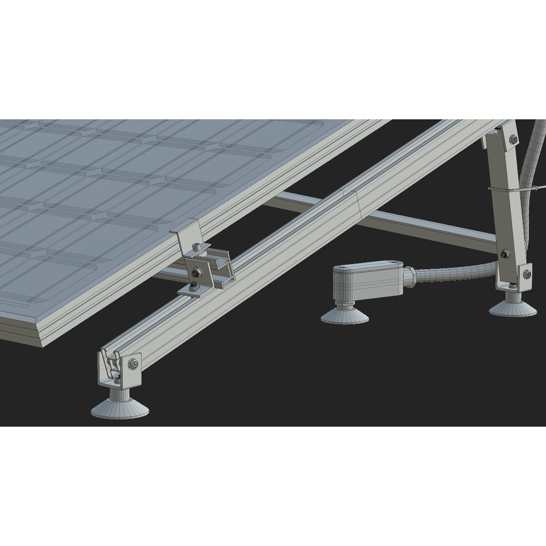 Solar Panel 3D Model – Low Poly Game Ready Asset, PBR Textures - View 16