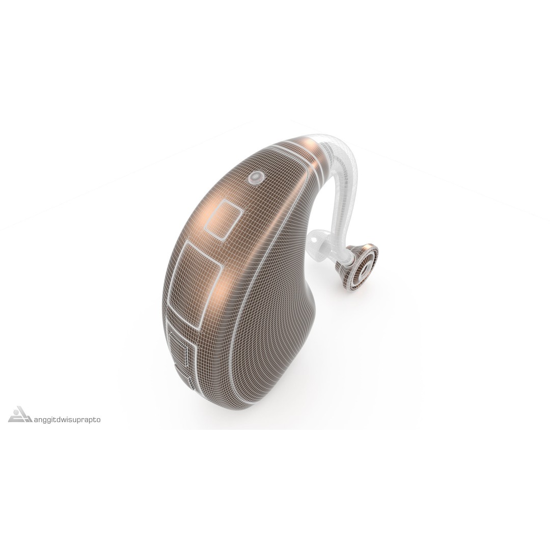 Hearing Aid 3D Model – Realistic Metallic Design, PBR Textures