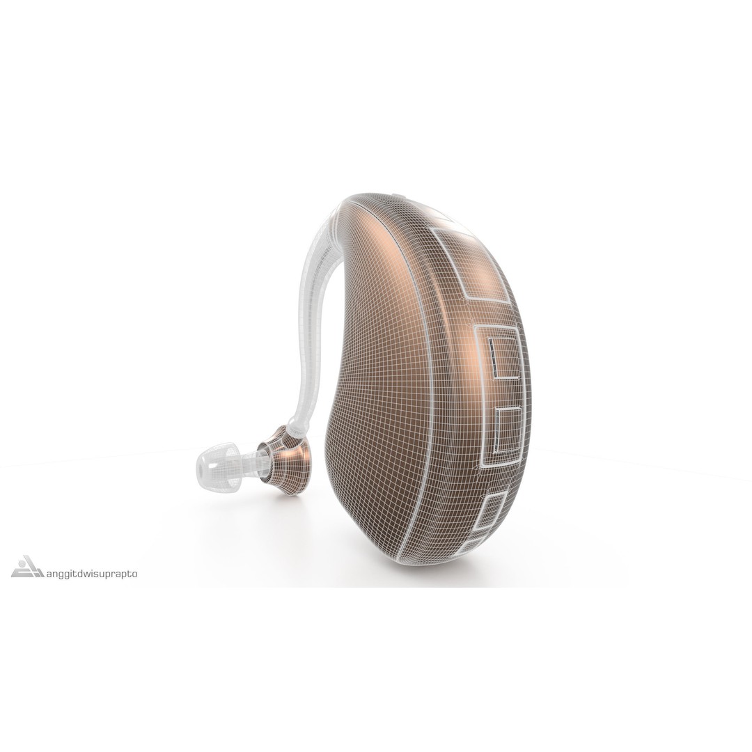 Hearing Aid 3D Model – Realistic Metallic Design, PBR Textures - View 3
