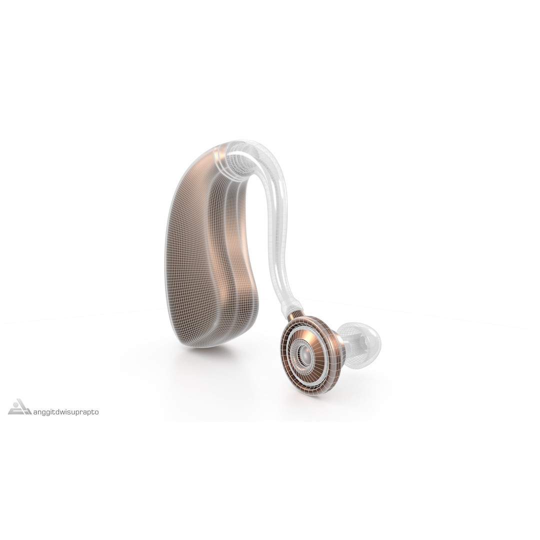 Hearing Aid 3D Model – Realistic Metallic Design, PBR Textures - View 5