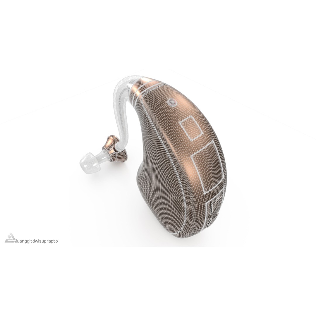 Hearing Aid 3D Model – Realistic Metallic Design, PBR Textures - View 9