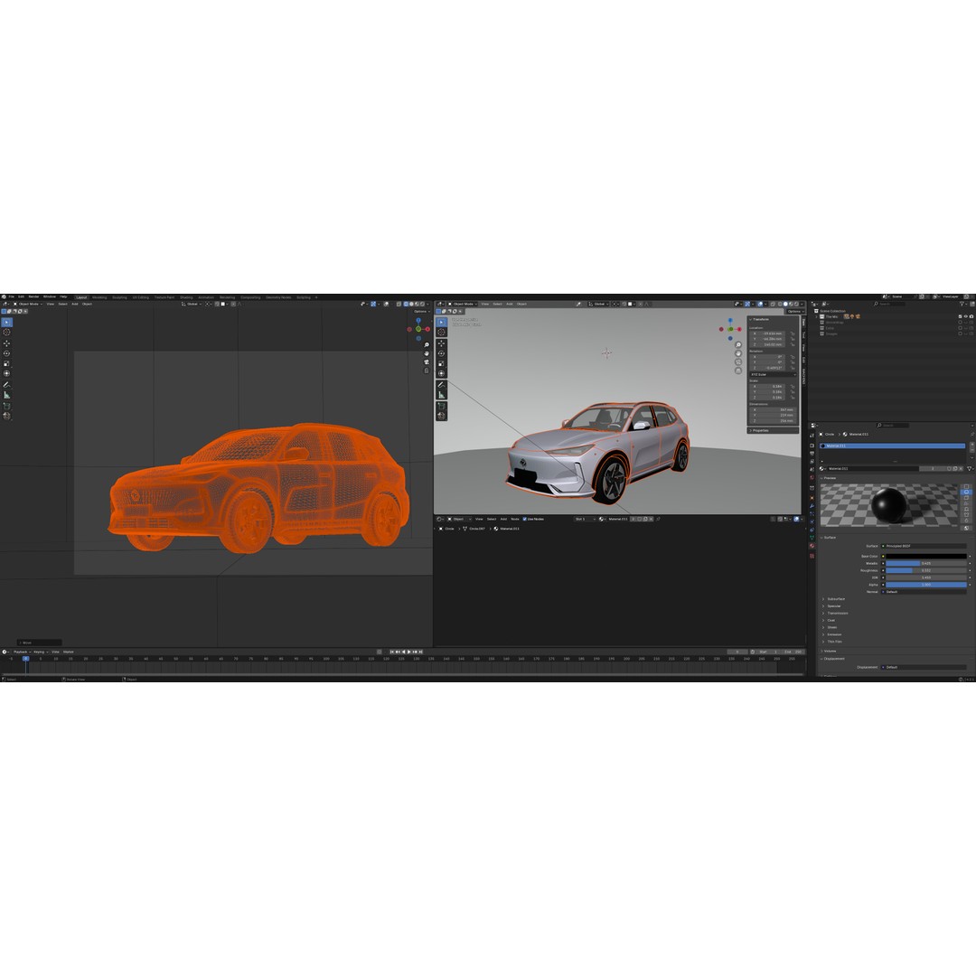 Proton eMas 7 EV 2025 3D Model – Low Poly SUV with Interior, FBX, OBJ
