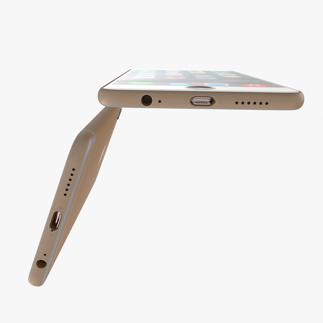 Apple iPhone 6 3D Model – Low Poly Gold Smartphone, FBX & OBJ - View 12