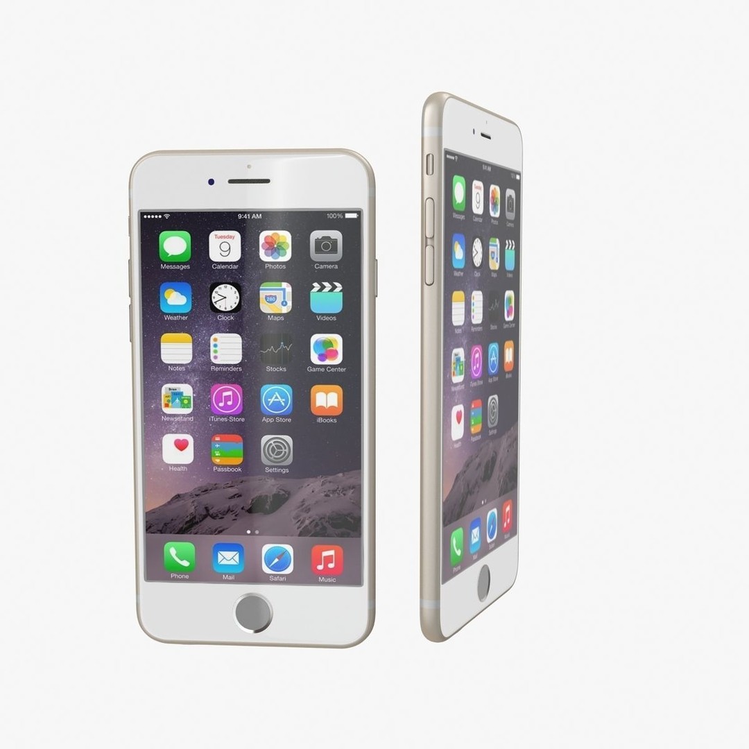 Apple iPhone 6 3D Model – Low Poly Gold Smartphone, FBX & OBJ - View 14