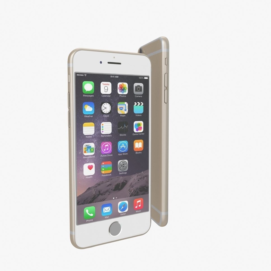 Apple iPhone 6 3D Model – Low Poly Gold Smartphone, FBX & OBJ - View 15