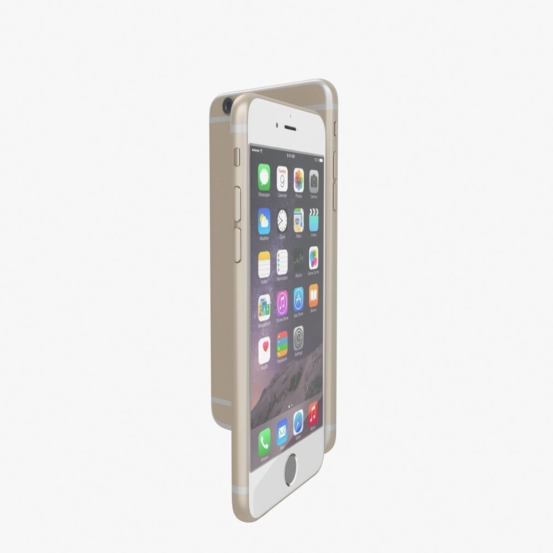 Apple iPhone 6 3D Model – Low Poly Gold Smartphone, FBX & OBJ - View 16