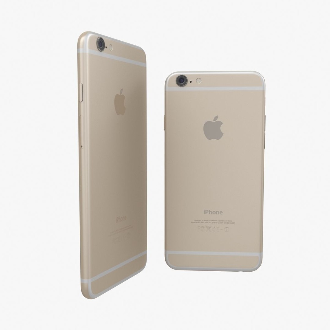 Apple iPhone 6 3D Model – Low Poly Gold Smartphone, FBX & OBJ - View 20