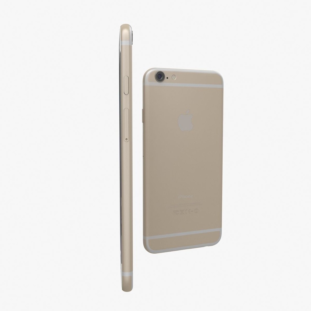 Apple iPhone 6 3D Model – Low Poly Gold Smartphone, FBX & OBJ - View 21