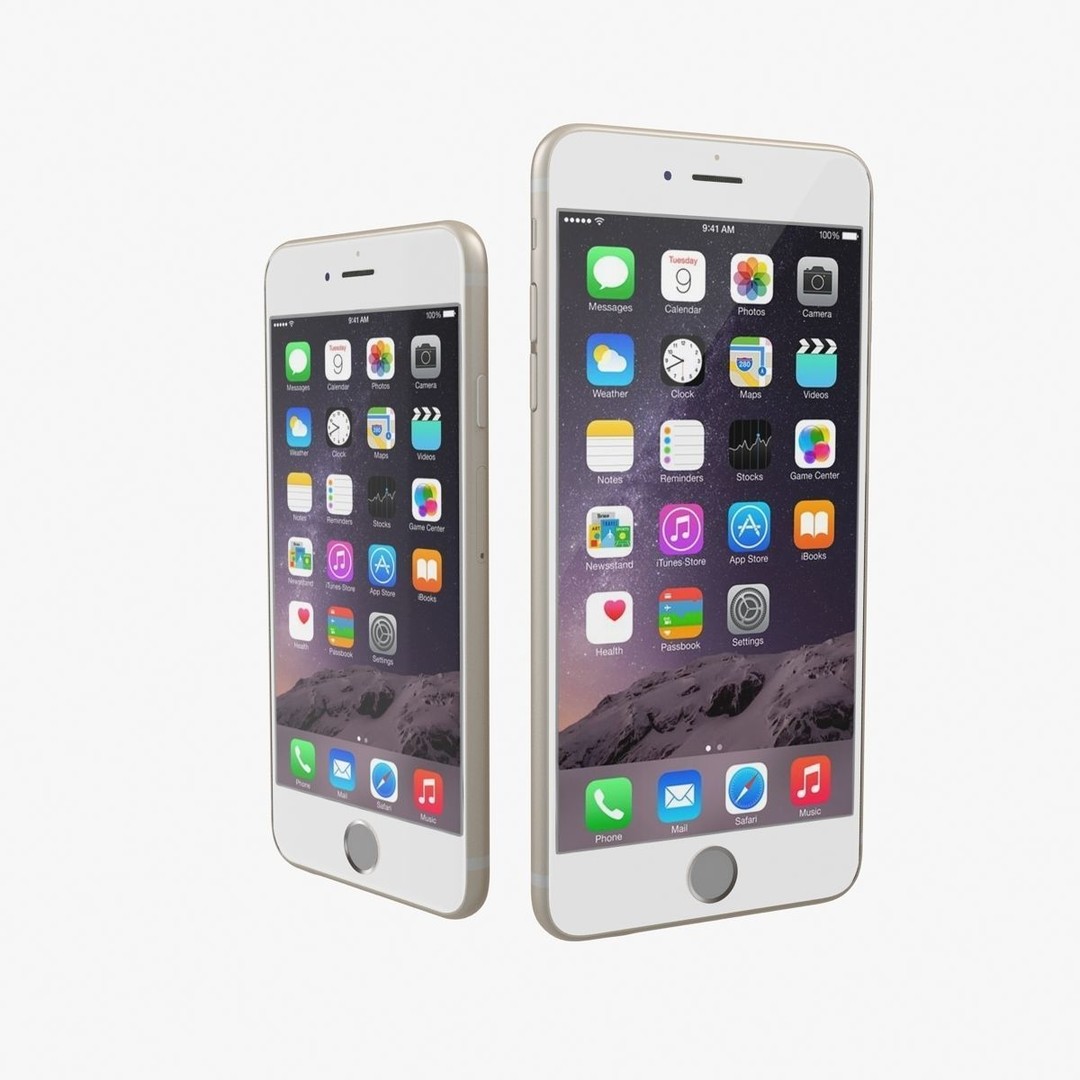 Apple iPhone 6 3D Model – Low Poly Gold Smartphone, FBX & OBJ - View 24