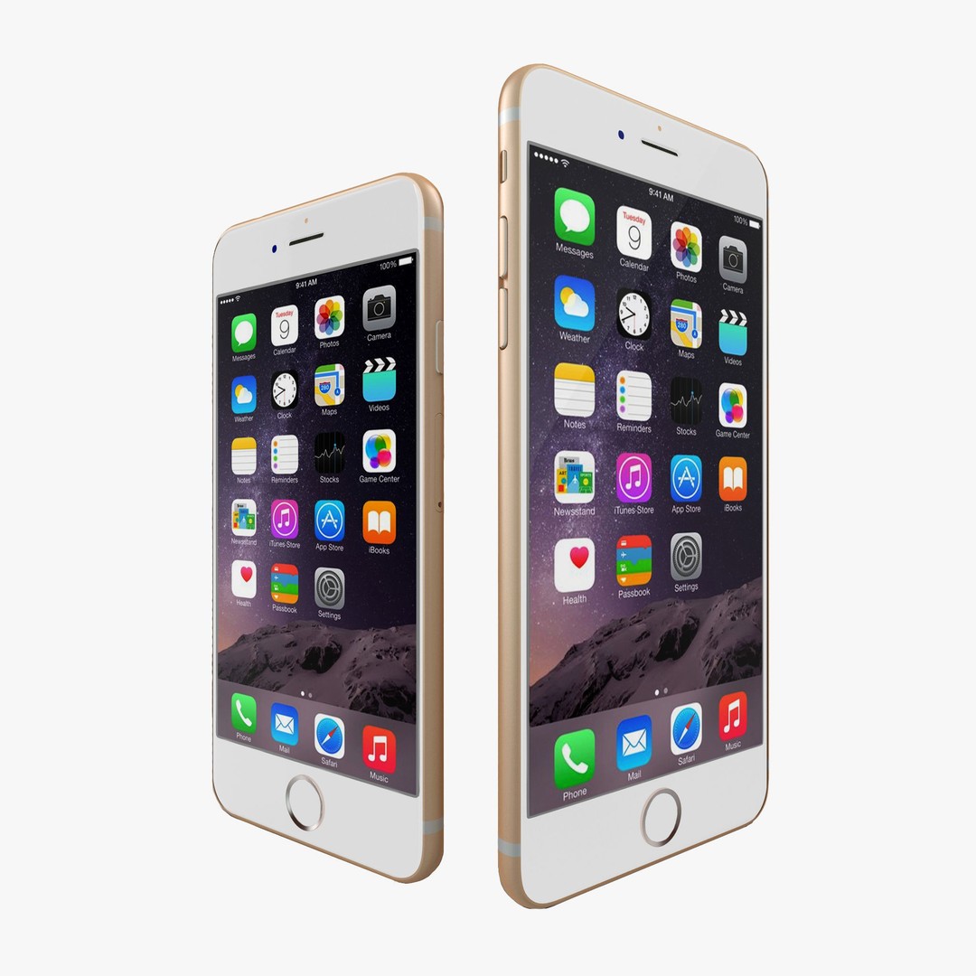 Apple iPhone 6 3D Model – Low Poly Gold Smartphone, FBX & OBJ - View 3