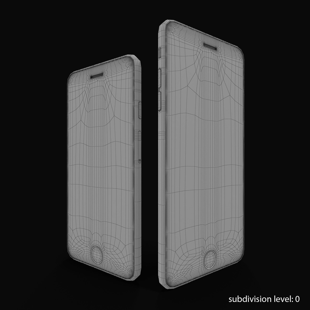 Apple iPhone 6 3D Model – Low Poly Gold Smartphone, FBX & OBJ - View 31