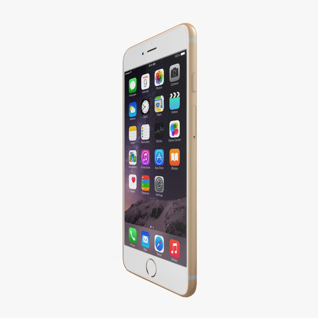 Apple iPhone 6 3D Model – Low Poly Gold Smartphone, FBX & OBJ - View 6