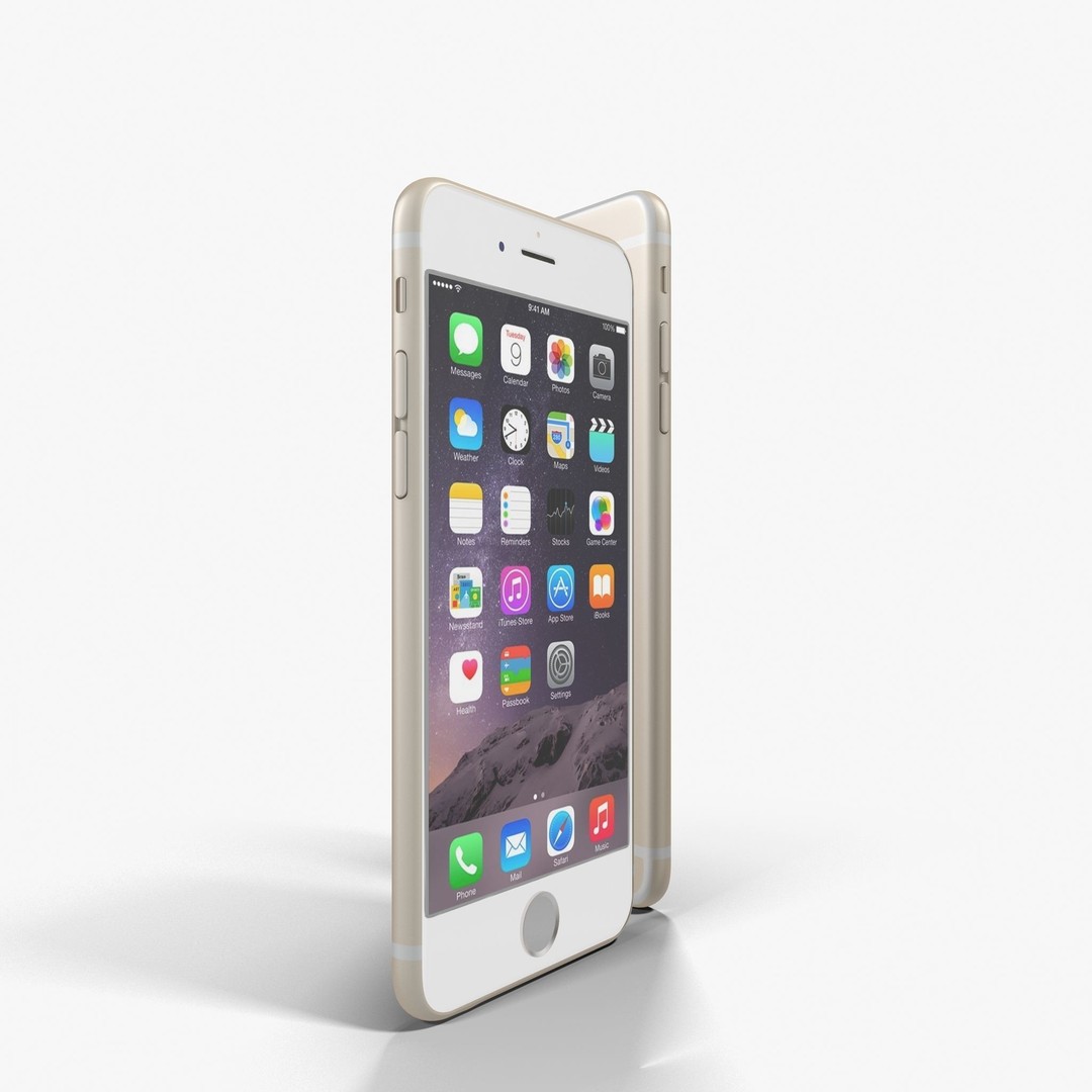 Apple iPhone 6 3D Model – Low Poly Gold Smartphone, FBX & OBJ - View 7