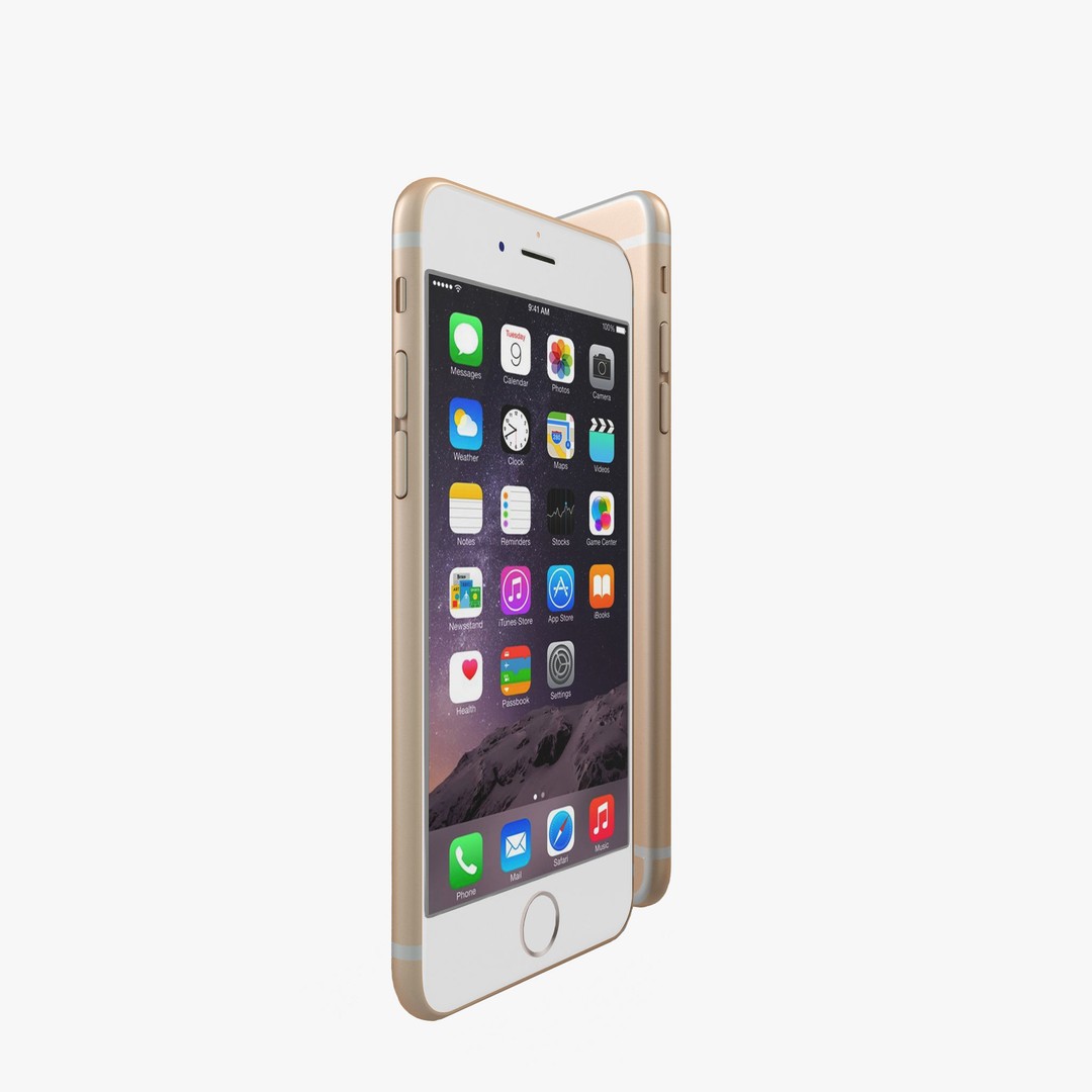 Apple iPhone 6 3D Model – Low Poly Gold Smartphone, FBX & OBJ - View 8