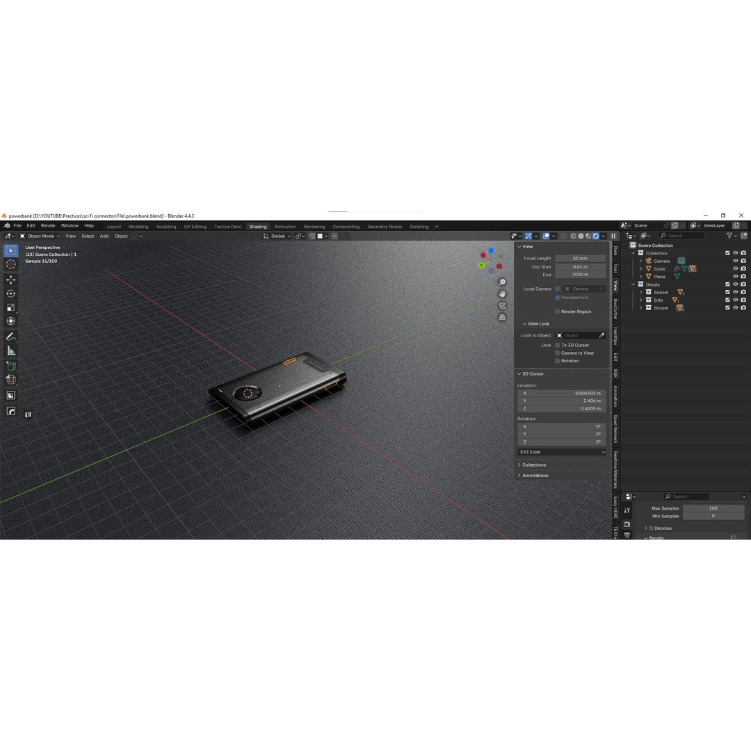 Sci-fi Power Bank 3D Model – Low Poly Game-Ready Asset, FBX