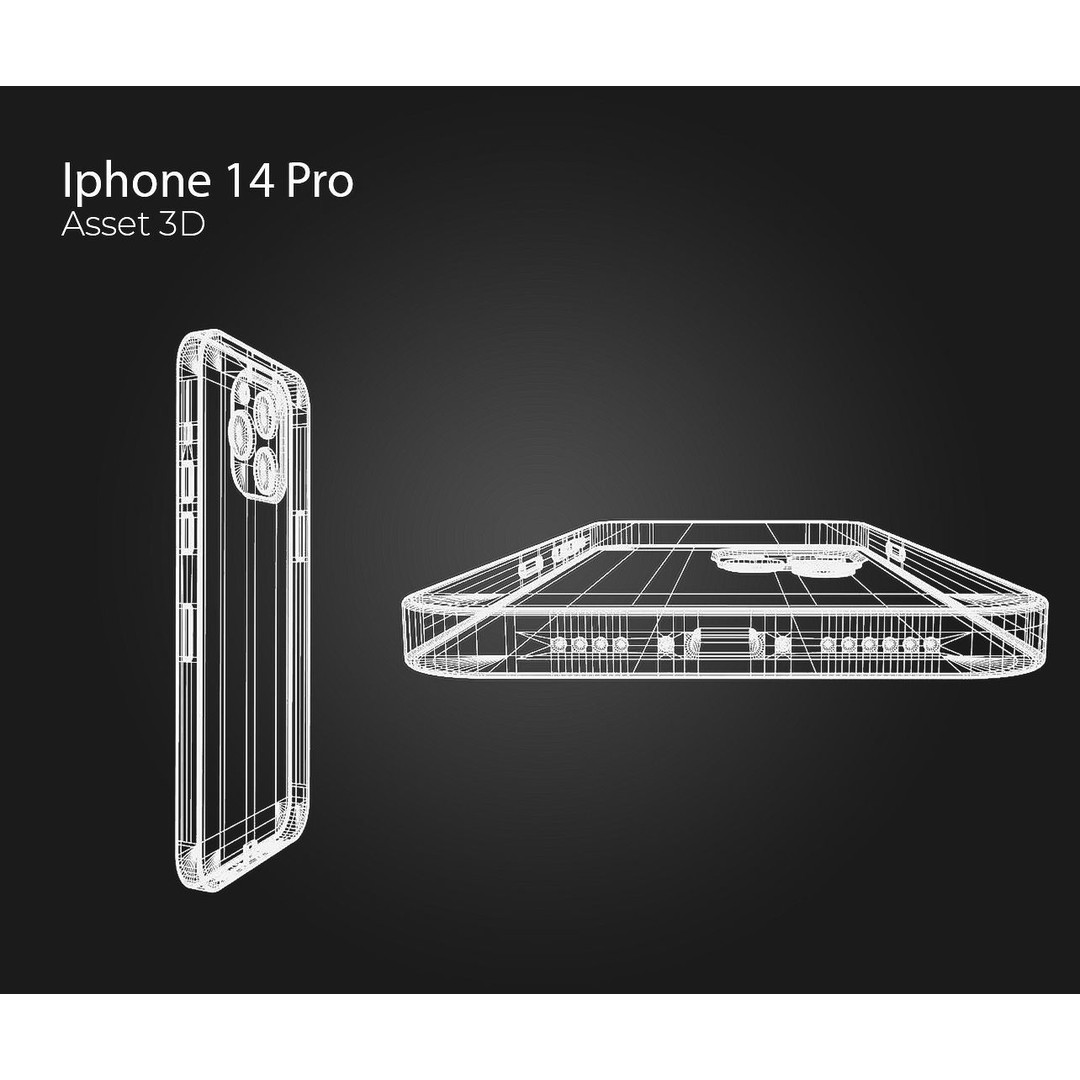 iPhone 14 Pro 3D Model – Low Poly PBR Asset, FBX, OBJ, Blender