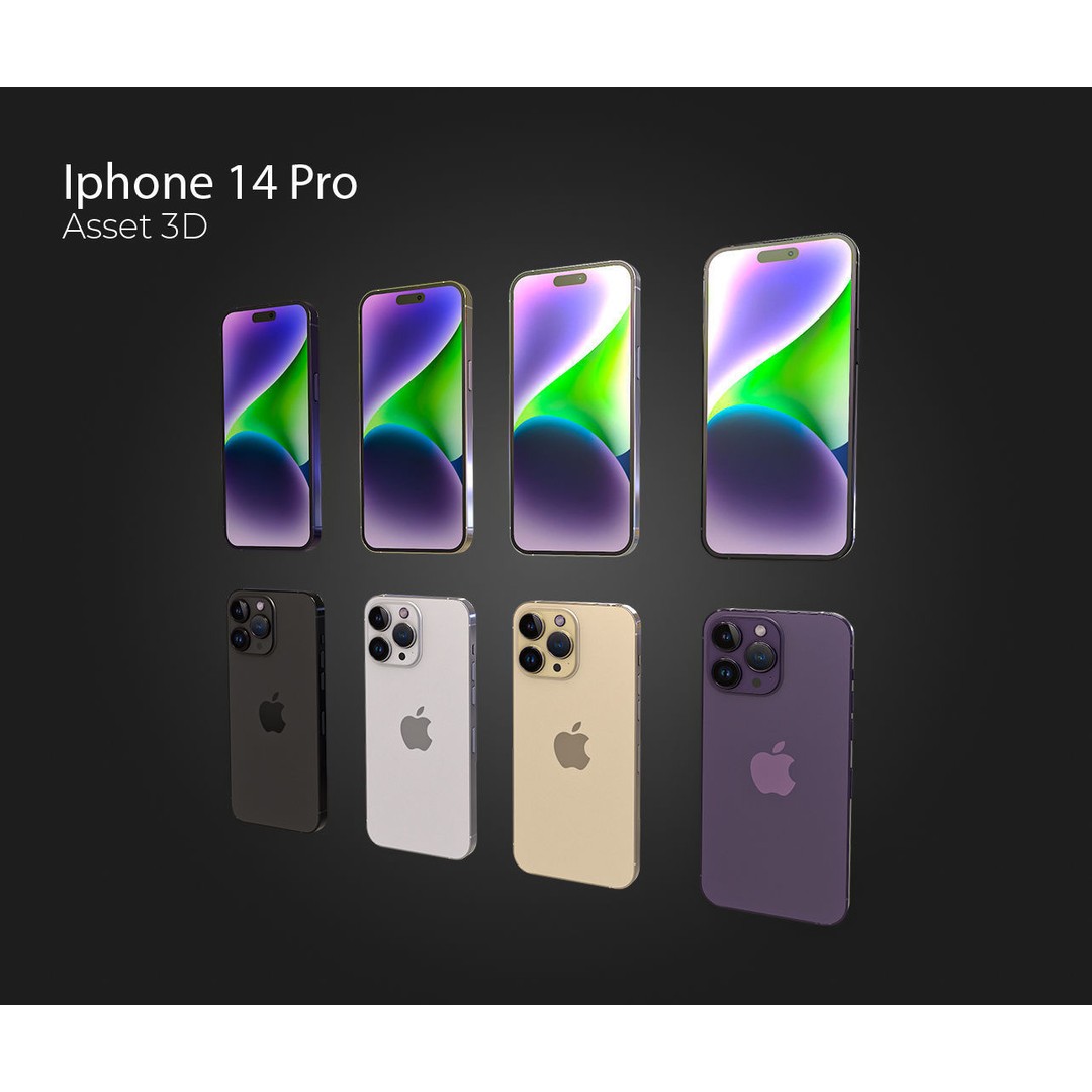 iPhone 14 Pro 3D Model – Low Poly PBR Asset, FBX, OBJ, Blender - View 6
