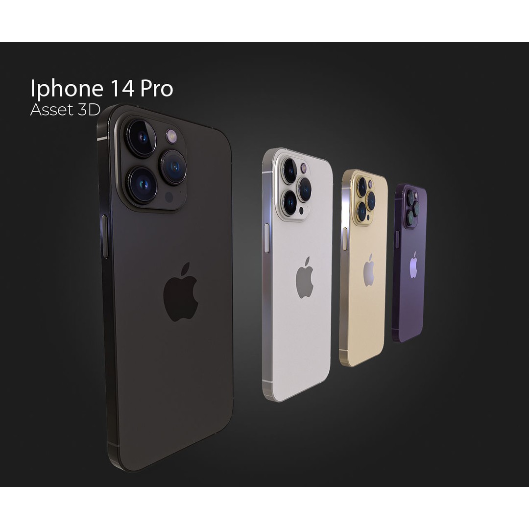 iPhone 14 Pro 3D Model – Low Poly PBR Asset, FBX, OBJ, Blender - View 7