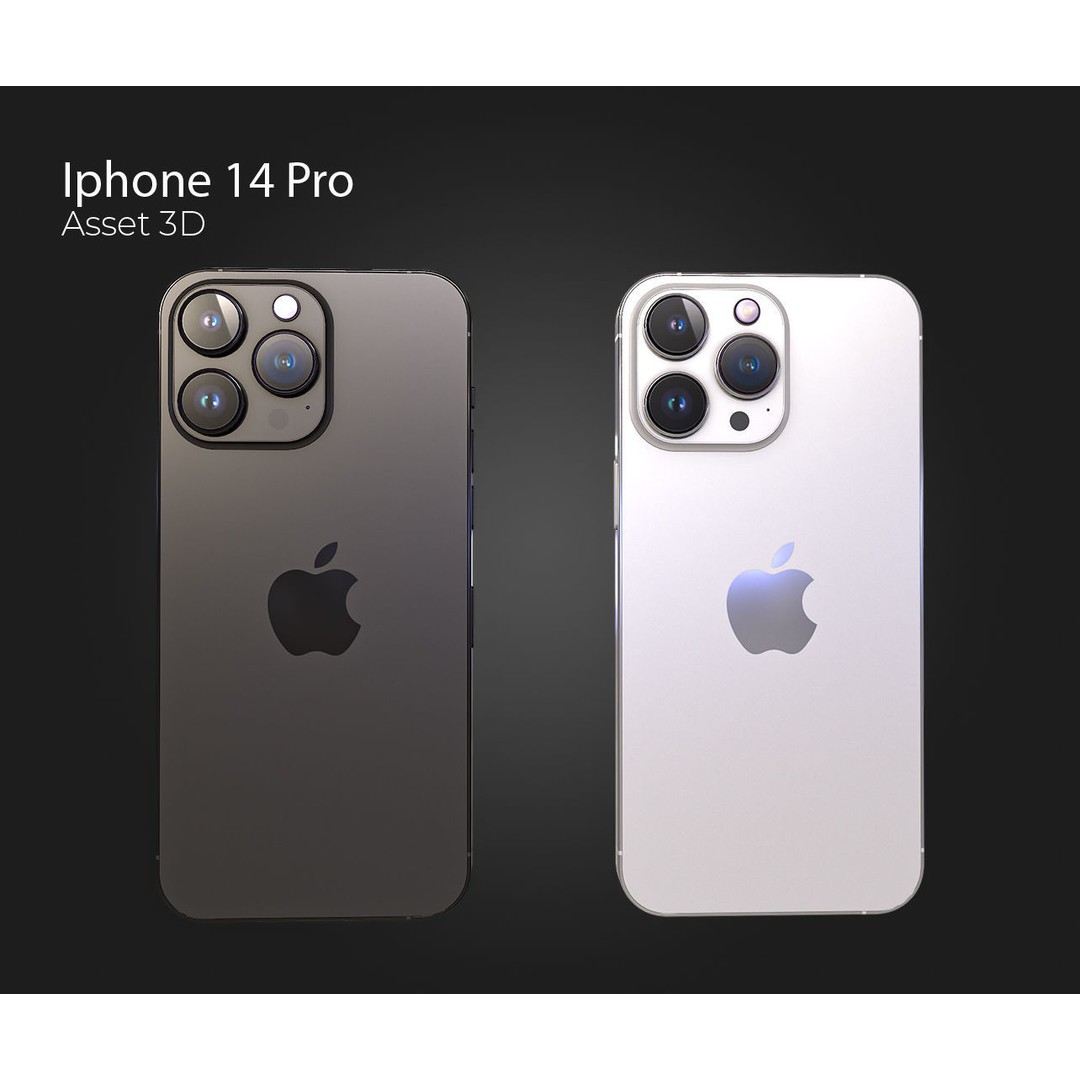 iPhone 14 Pro 3D Model – Low Poly PBR Asset, FBX, OBJ, Blender - View 8