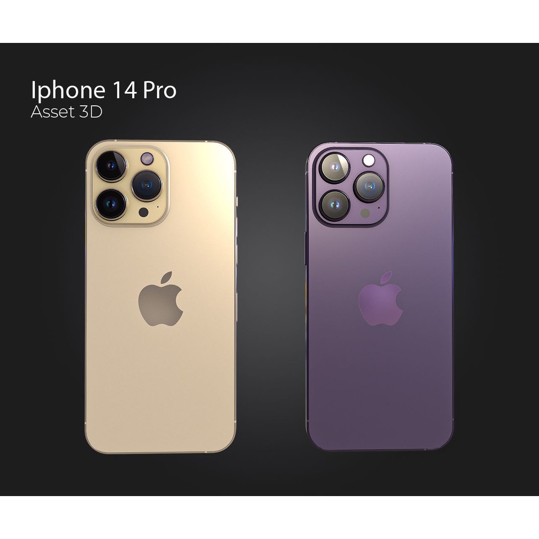 iPhone 14 Pro 3D Model – Low Poly PBR Asset, FBX, OBJ, Blender - View 9