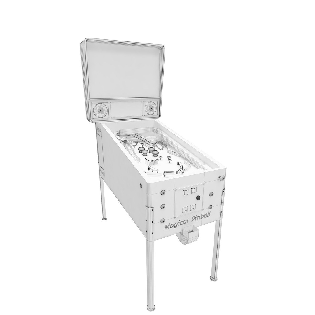 Pinball Machine 3D Model – Classic Arcade Game Asset, FBX, Blender - View 13