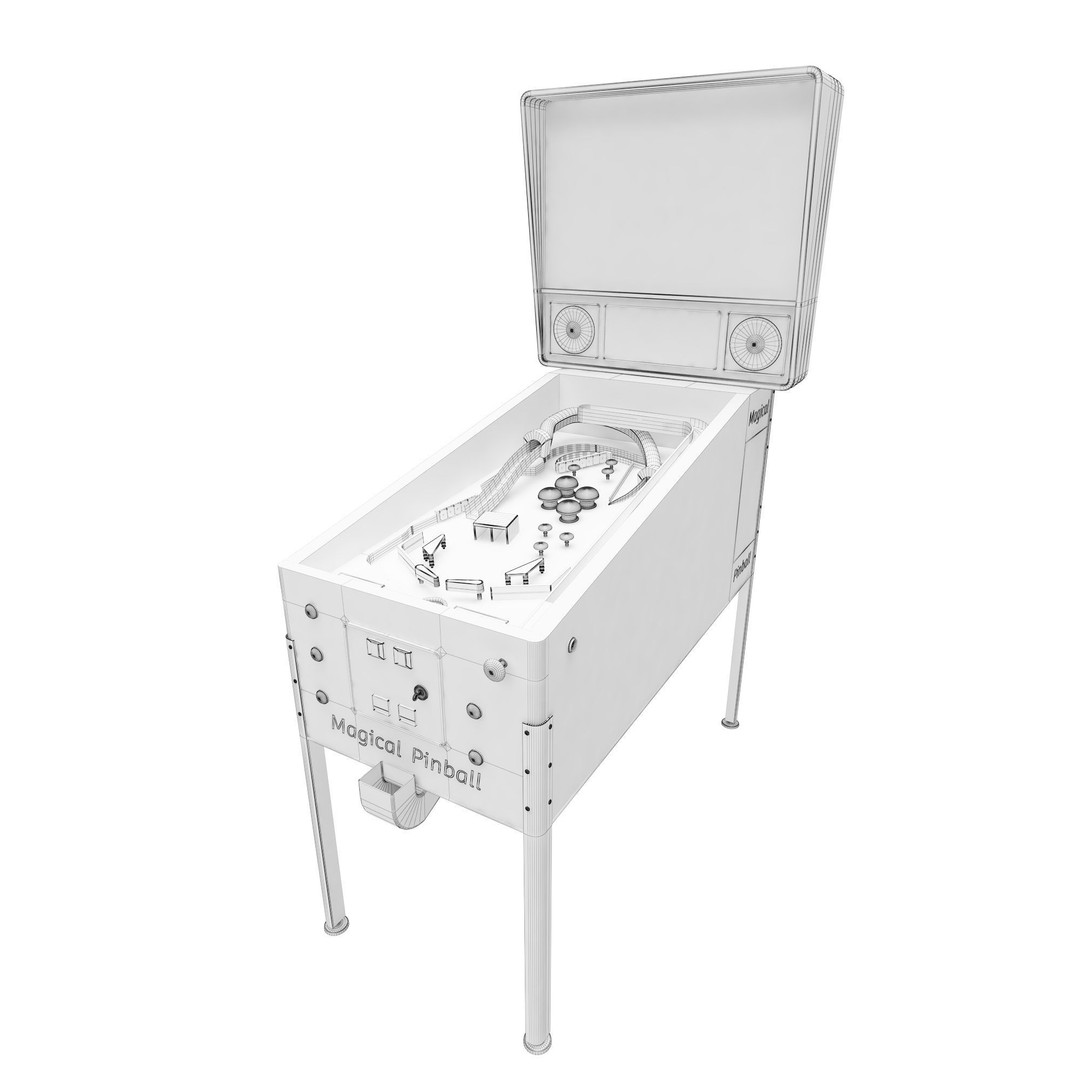 Pinball Machine 3D Model – Classic Arcade Game Asset, FBX, Blender - View 15