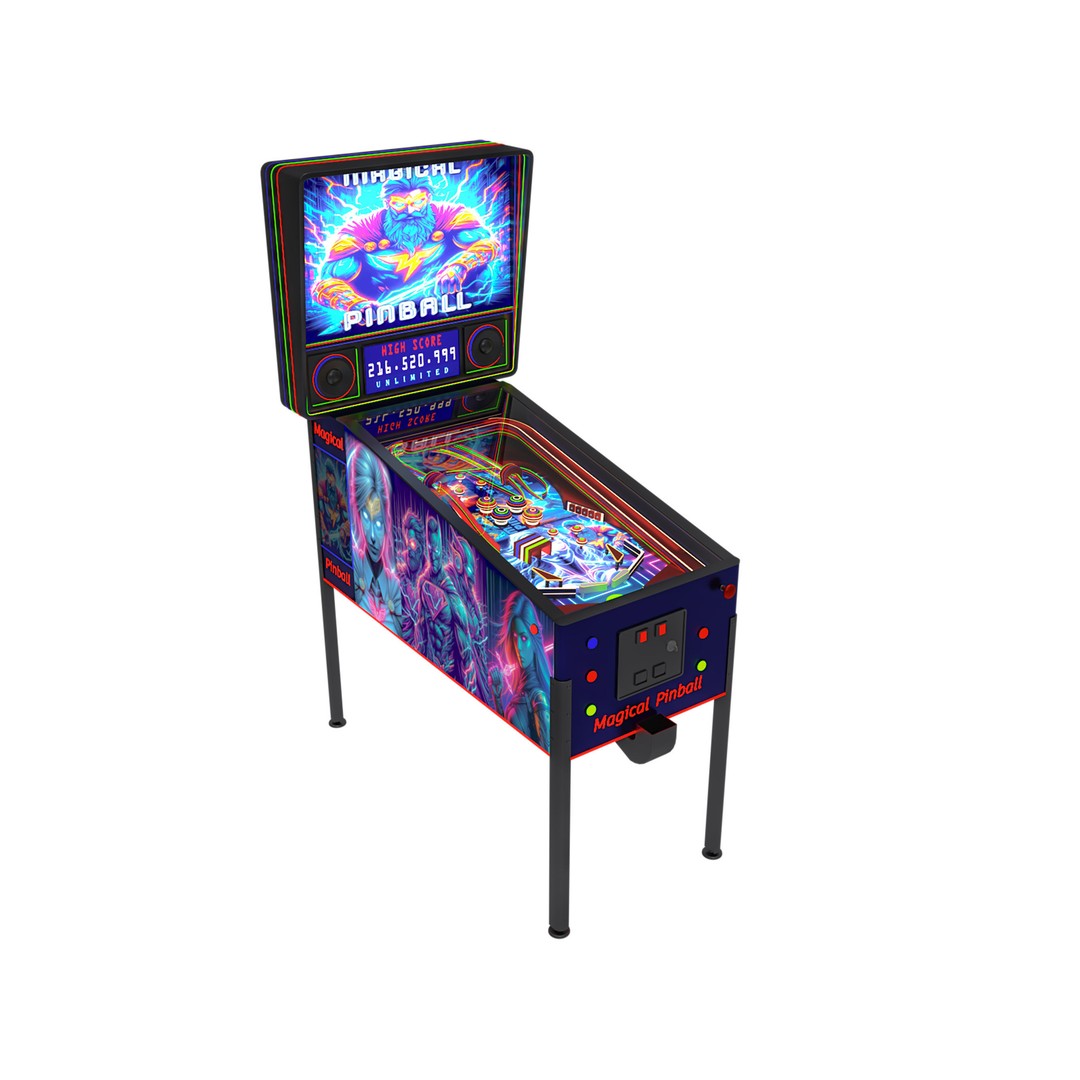 Pinball Machine 3D Model – Classic Arcade Game Asset, FBX, Blender - View 3