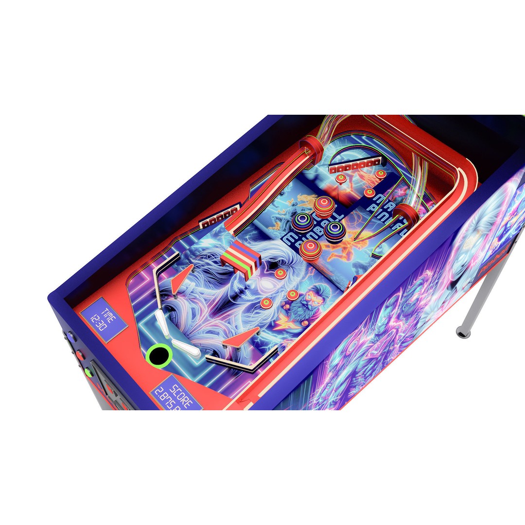 Pinball Machine 3D Model – Classic Arcade Game Asset, FBX, Blender - View 6