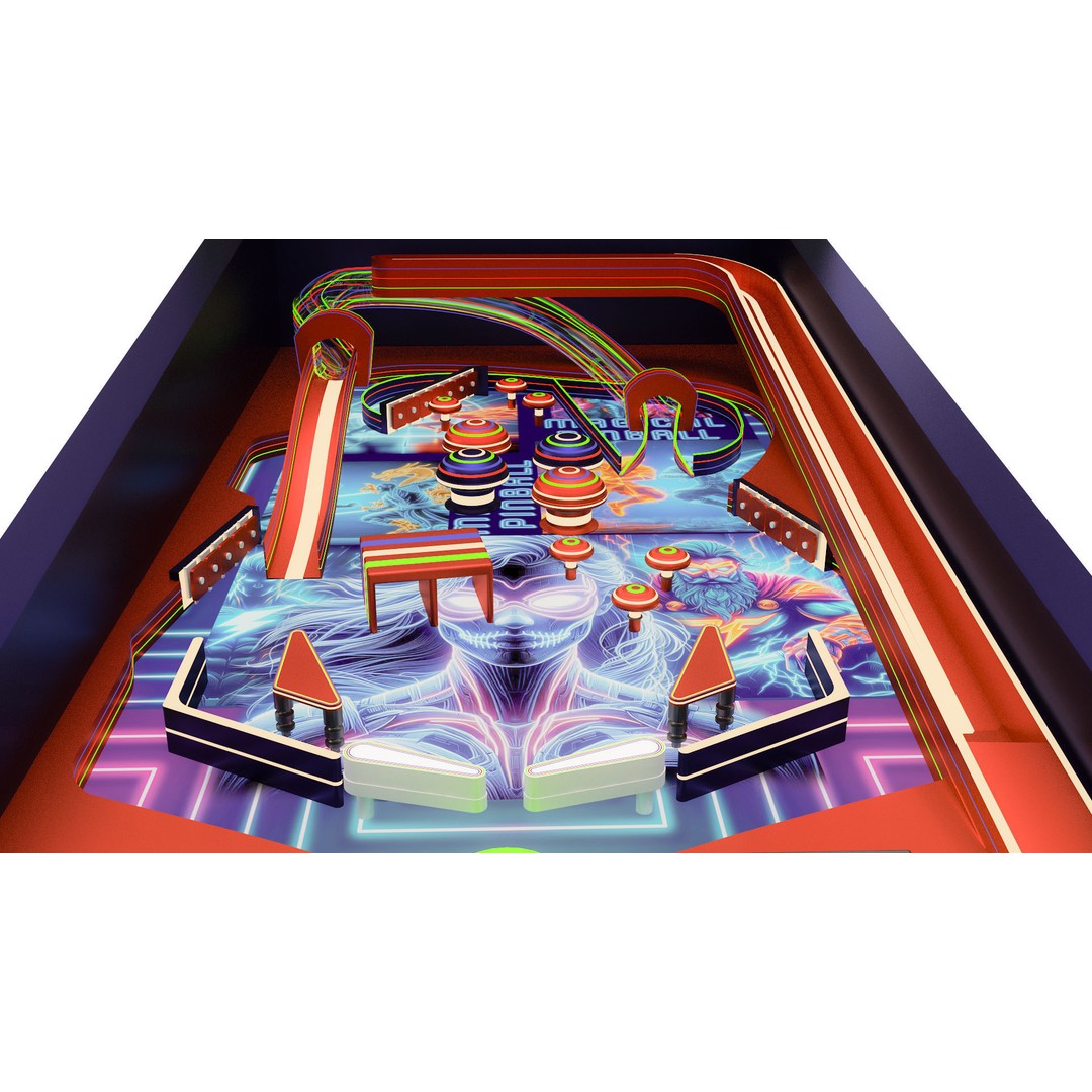 Pinball Machine 3D Model – Classic Arcade Game Asset, FBX, Blender - View 8