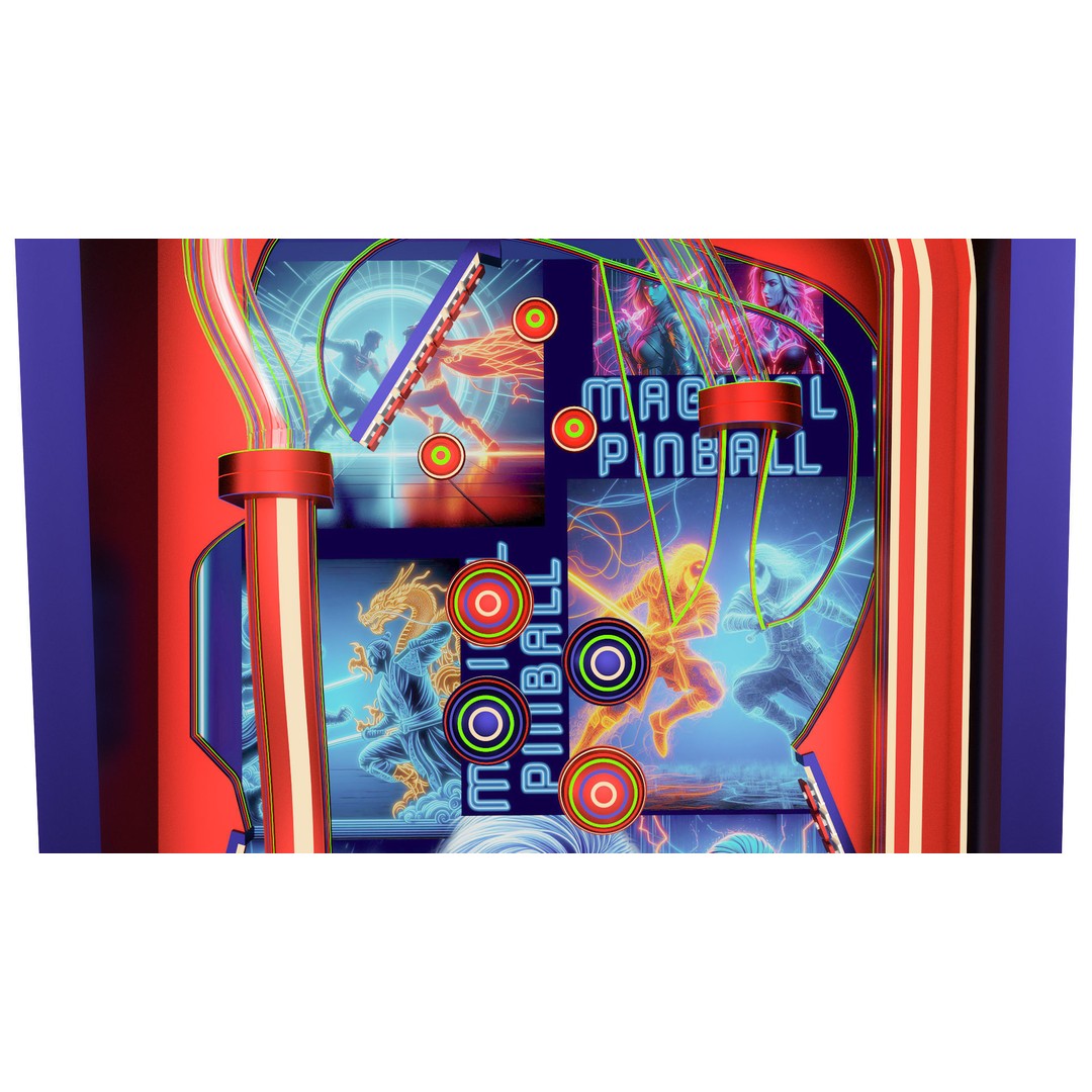 Pinball Machine 3D Model – Classic Arcade Game Asset, FBX, Blender - View 9