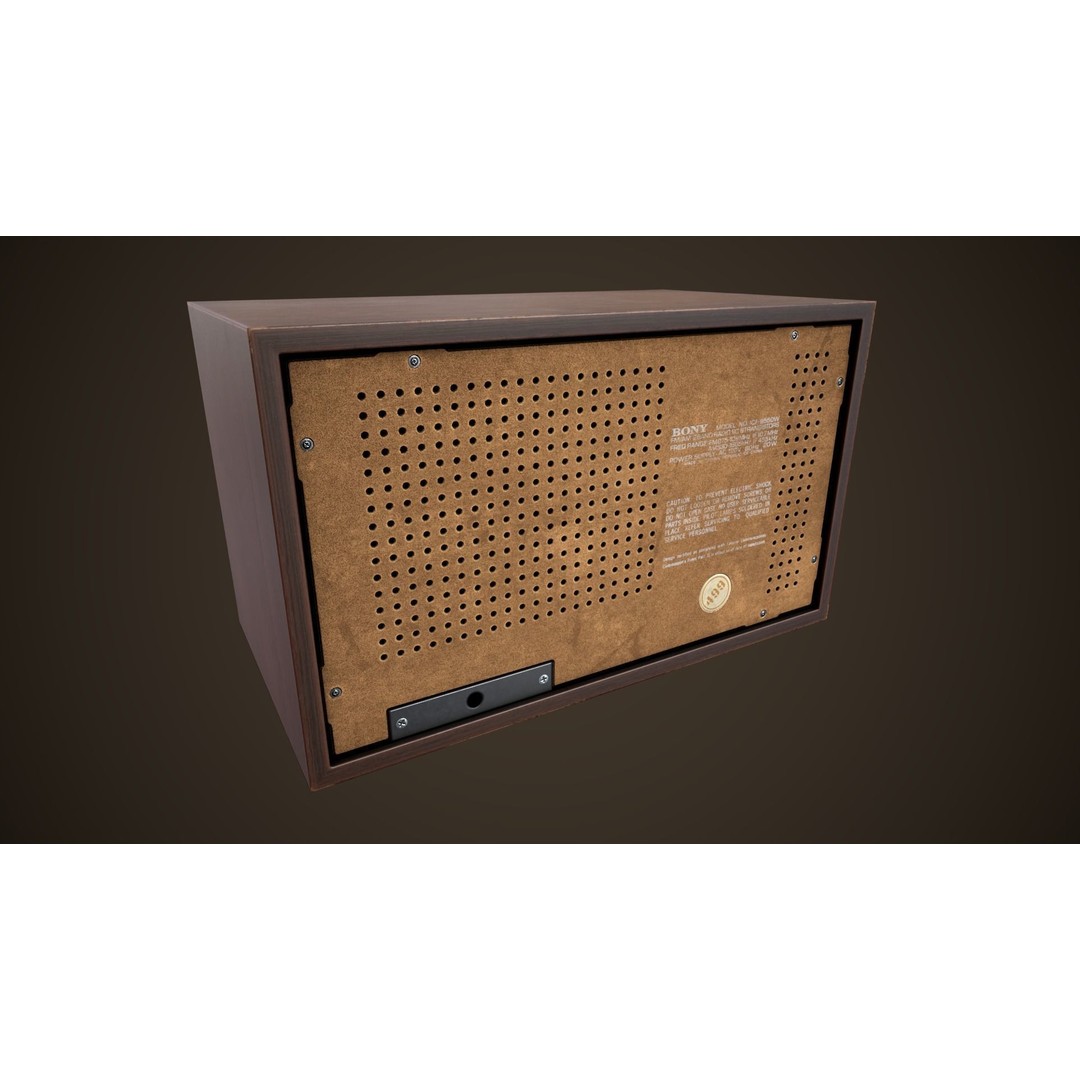 Old Vintage Radio 3D Model – Low Poly PBR Game Asset, FBX, OBJ - View 11
